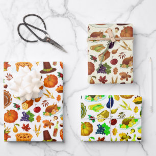 Retro Thanksgiving theme  Wrapping Paper Sheet