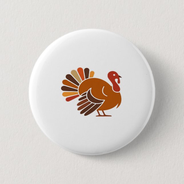 Retro Thanksgiving Turkey � Fall Harvest Design Cl 6 Cm Round Badge (Front)
