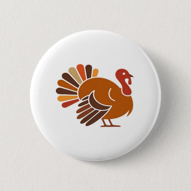 Retro Thanksgiving Turkey – Fall Harvest Design Cl 6 Cm Round Badge (Front)