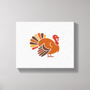 Retro Thanksgiving Turkey – Fall Harvest Design Cl Canvas Print