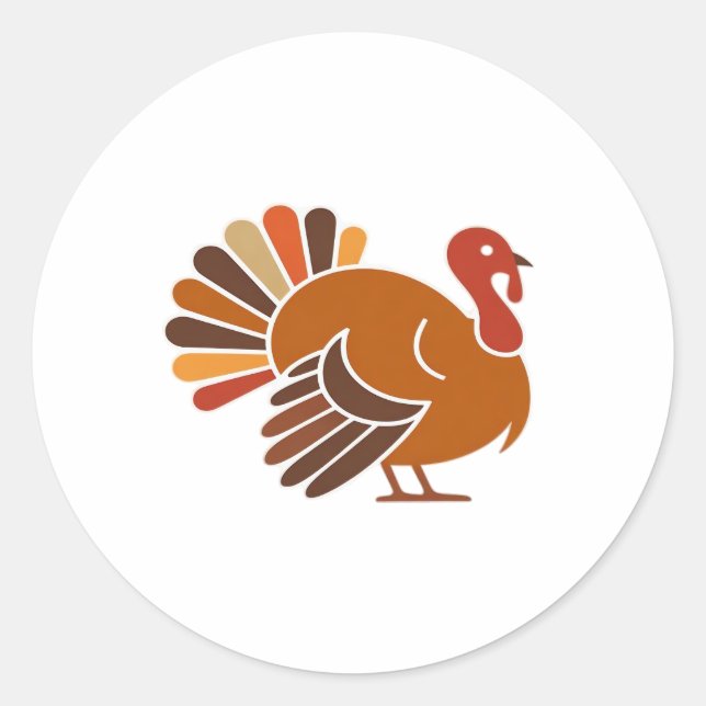 Retro Thanksgiving Turkey – Fall Harvest Design Cl Classic Round Sticker (Front)