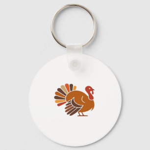 Retro Thanksgiving Turkey � Fall Harvest Design Cl Key Ring