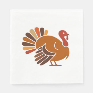 Retro Thanksgiving Turkey � Fall Harvest Design Cl Napkin