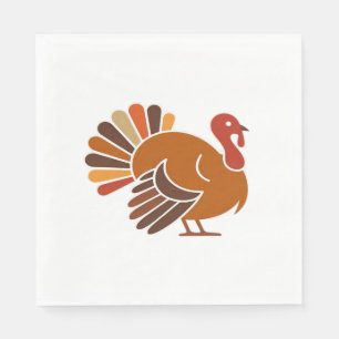 Retro Thanksgiving Turkey – Fall Harvest Design Cl Napkin