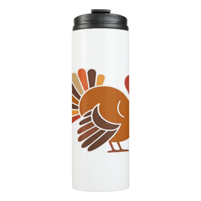 Retro Thanksgiving Turkey – Fall Harvest Design Cl Thermal Tumbler (Front)