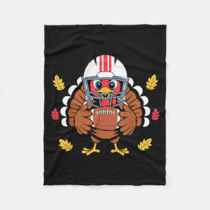 Retro Thanksgiving Turkey Football Toddler Boys Ki Fleece Blanket