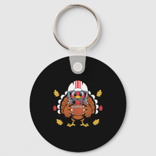 Retro Thanksgiving Turkey Football Toddler Boys Ki Key Ring