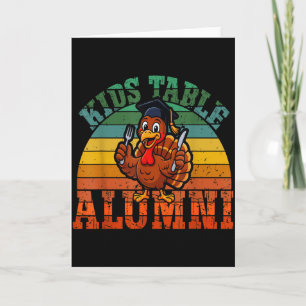 Retro Thanksgiving Turkey Graduate Kids Table Alum Card