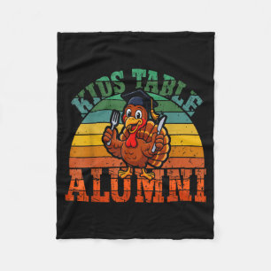Retro Thanksgiving Turkey Graduate Kids Table Alum Fleece Blanket