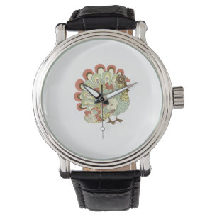 Retro Thanksgiving Turkey  - Vintage Floral Watch