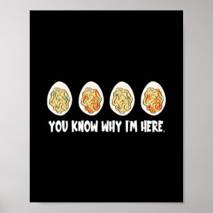 Retro Thanksgiving You Know Why I'm Here Deviled E Poster