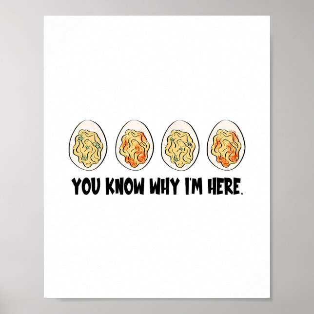 Retro Thanksgiving You Know Why I'm Here Deviled E Poster (Front)