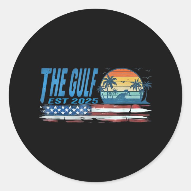 Retro The Gulf Est 2025 Women Men  Classic Round Sticker (Front)