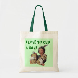 RETRO THE HAPPY COUPON CLIPPER BAGS TOTE BAG
