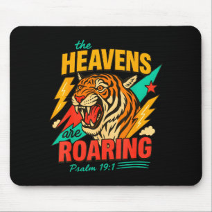 Retro The Heavens Are Roaring Believer Bible Verse Mouse Mat
