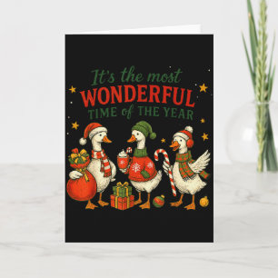Retro The Most Wonderful Time Of The Year Christma Card