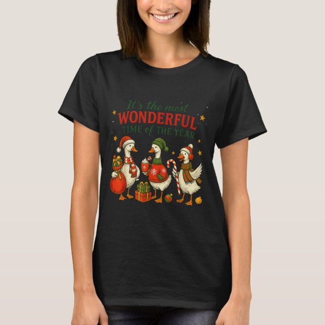 Retro The Most Wonderful Time Of The Year Christma T-Shirt (Front)