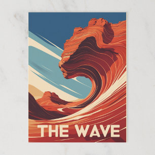 Retro The Wave Rock Formation Desert Postcard
