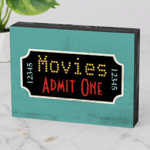Retro Theatre Movie Ticket Cinema Art Sign