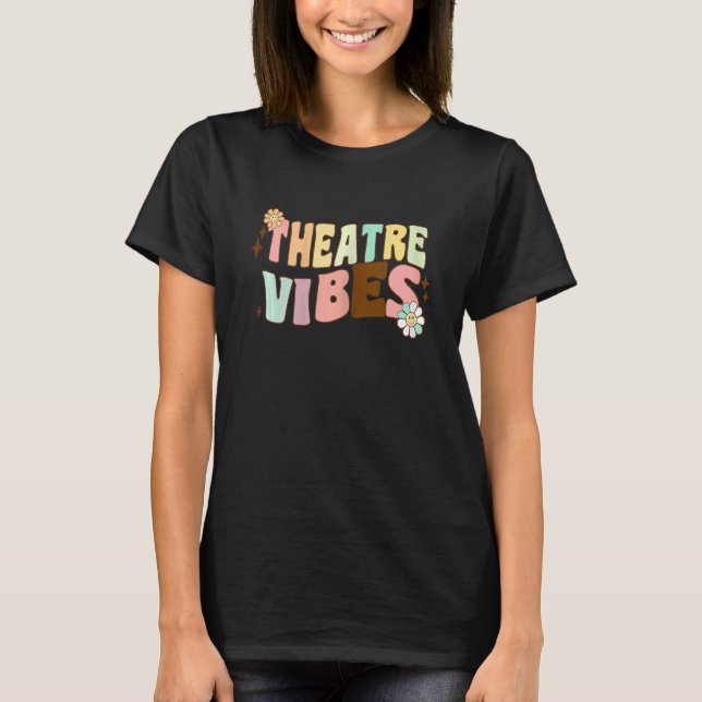 Retro Theatre Vibes Teacher Women Kids Auditorium  T-Shirt (Front)