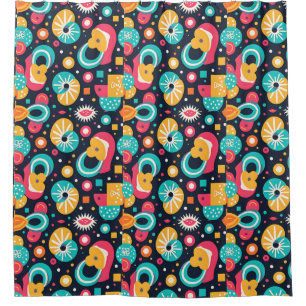 Retro themed Shower Curtain