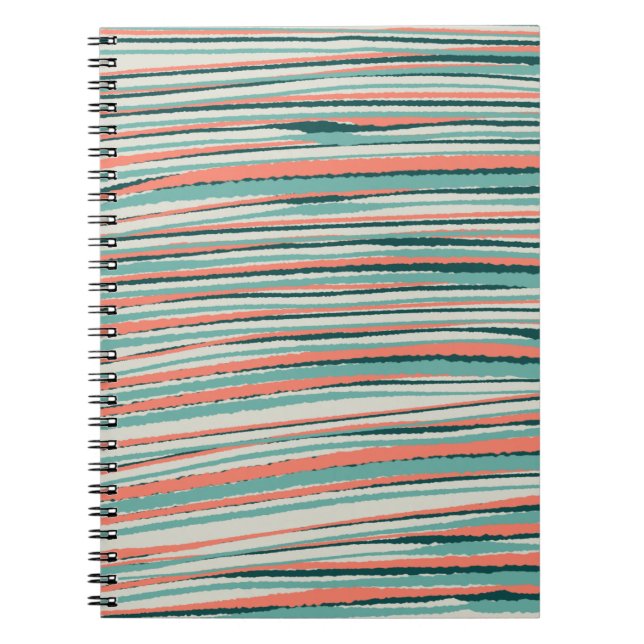 Retro Themed Striped Photo Notebook (Front)