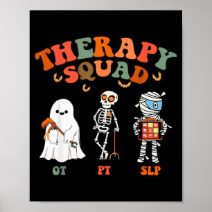 Retro Therapy Squad Slp Ot Pt Team Halloween Funny Poster