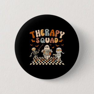 Retro Therapy Squad Slp Ot Pt Team Halloween Speec 6 Cm Round Badge