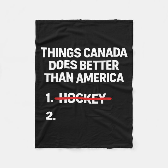 Retro Things Canada Does Better Than Usa Joke Fleece Blanket (Front)