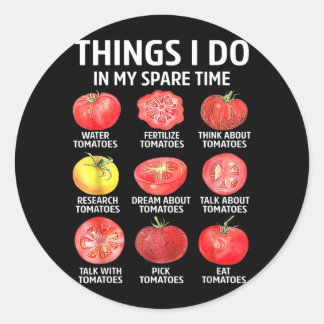 Retro Things Do In Spare Time Tomatoes Tomato Classic Round Sticker