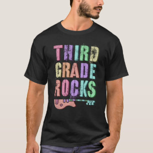 Retro THIRD GRADE ROCKS Student Rockstar Teacher 3 T-Shirt
