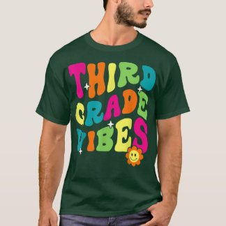 Retro Third Grade Vibes Back To School 3rd Grade T T-Shirt