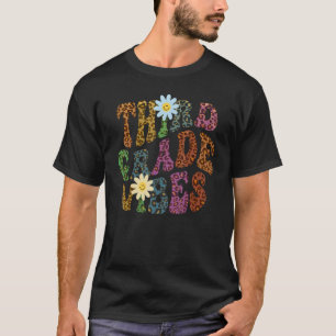 Retro THIRD GRADE VIBES Teacher Peace Love 3rd Gr T-Shirt