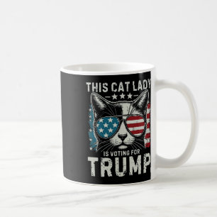 Retro This Cat Lady Is Voting For Trump Us Flag  Coffee Mug