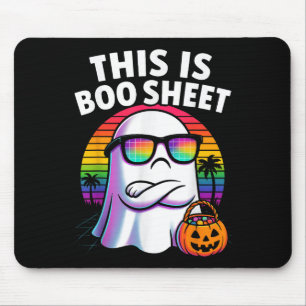 Retro This Is Boo Sheet Halloween Ghost Funny Men Mouse Mat