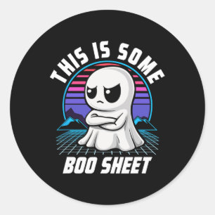 Retro This Is Some Boo Sheet Cute Ghost Halloween Classic Round Sticker