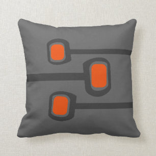 Retro Throw Pillow - (Custom Background Colour)