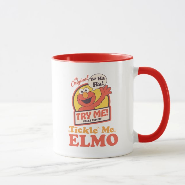 Retro Tickle Me Elmo Waving Graphic Mug (Right)