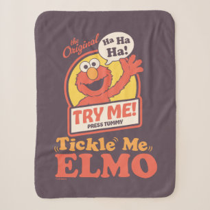 Retro Tickle Me Elmo Waving Graphic Sherpa Blanket