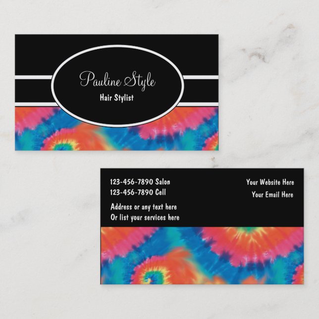 Retro Tie Dye Business Cards (Front/Back)