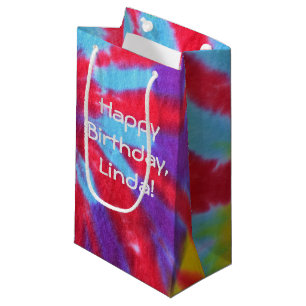 retro tie-dye design small gift bag