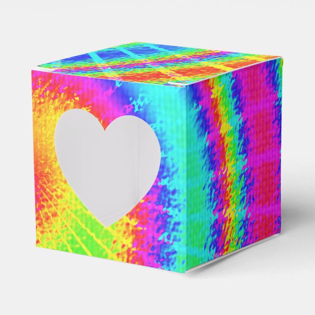 Retro Tie Dye Hippie Psychedelic Favour Box (Front Side)