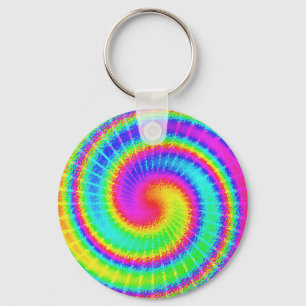 Retro Tie Dye Hippie Psychedelic Key Ring