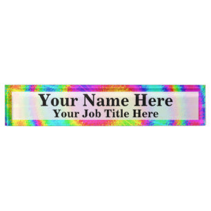 Retro Tie Dye Hippie Psychedelic Nameplate