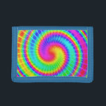 Retro Tie Dye Hippie Psychedelic Trifold Wallet<br><div class="desc">This groovy design features a bright,  swirly rainbow of colours in a tie-dyed pattern. It's a fun,  retro design for peace-loving hippies / bohemians who love the 1960's,  1970's and psychedelic colour.</div>