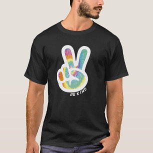 Retro Tie Dye Peace Sign Be Kind Peace Love Kindne T-Shirt