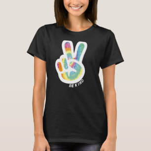 Retro Tie Dye Peace Sign Be Kind Peace Love Kindne T-Shirt