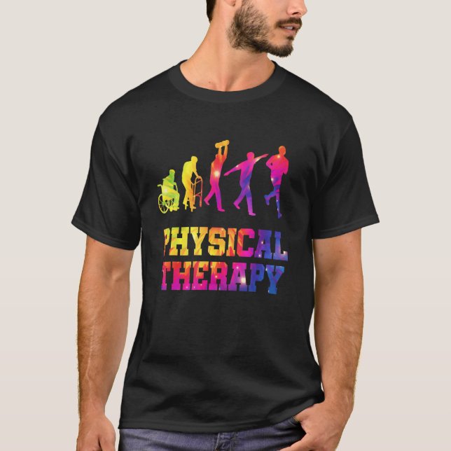 Retro Tie Dye Physical Therapy Evolution  PT Thera T-Shirt (Front)