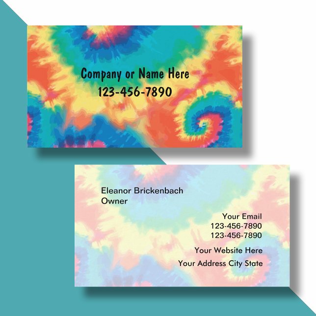 Retro Tie Dye Style Business Cards (Creator Uploaded)