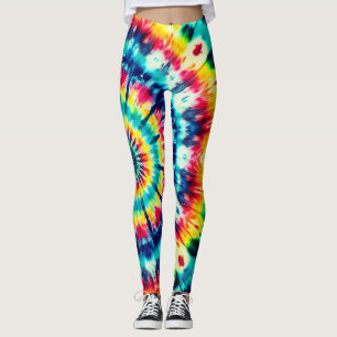 Retro Tie-Dye Style on a Pair of Customised Modern Leggings